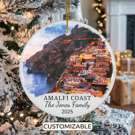 Gepersonaliseerde Amalfi Coast, Italië Gift Keramisch Ornament