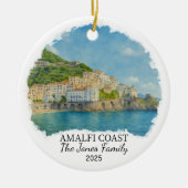 Gepersonaliseerde Amalfi Coast Ornament, Italië Keramisch Ornament (Voorkant)