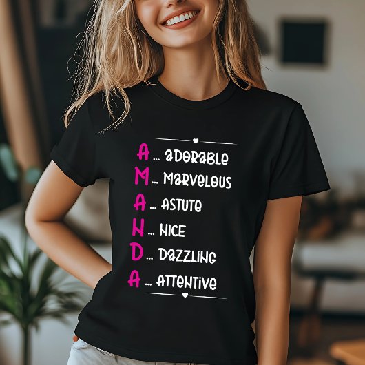 Gepersonaliseerde Amanda Name Art T-shirt