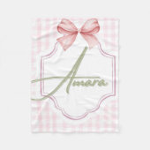 Gepersonaliseerde Amara Baby Girl Nursery Bow & Gi Fleece Deken (Voorkant)