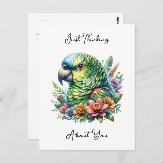 Gepersonaliseerde Amazon Parrot denken over u Briefkaart (Voorkant / Achterkant)