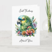 Gepersonaliseerde Amazon Parrot denken over u Kaart (Voorkant)