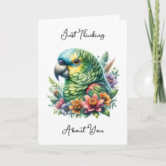 Gepersonaliseerde Amazon Parrot denken over u Kaart (Voorkant)
