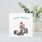 Gepersonaliseerde Amerikaanse Bobtail Kitten Feestdagenkaart (Staand voorkant)