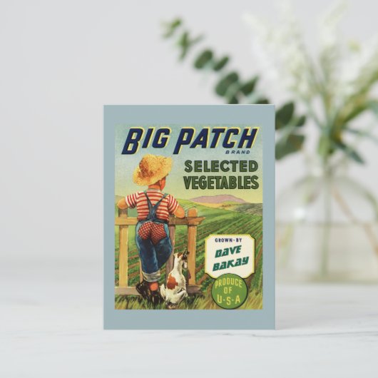 Gepersonaliseerde Amerikaanse Boerderij Boy Vintag Briefkaart (Staand voorkant)