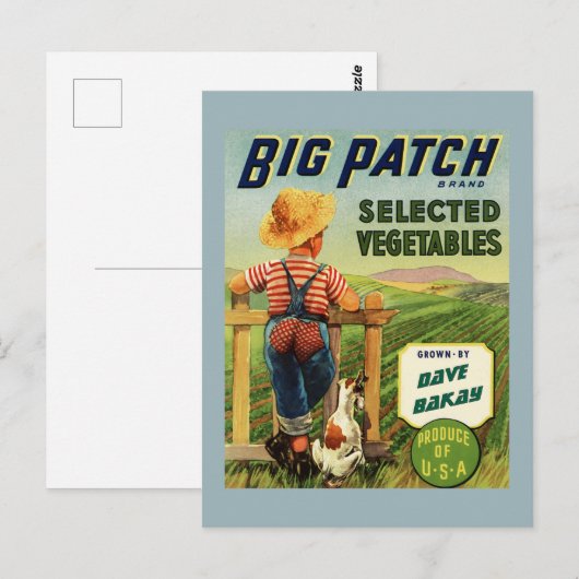 Gepersonaliseerde Amerikaanse Boerderij Boy Vintag Briefkaart (Voorkant / Achterkant)