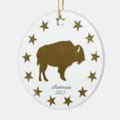Gepersonaliseerde Amerikaanse Buffalo Western Kers Keramisch Ornament (Links)