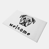 Gepersonaliseerde Amerikaanse Bulldog zwart-wit Deurmat (Schuin)