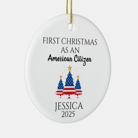 Gepersonaliseerde Amerikaanse burger, Amerikaanse  Keramisch Ornament (Rechts)