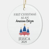 Gepersonaliseerde Amerikaanse burger, Amerikaanse  Keramisch Ornament (Links)