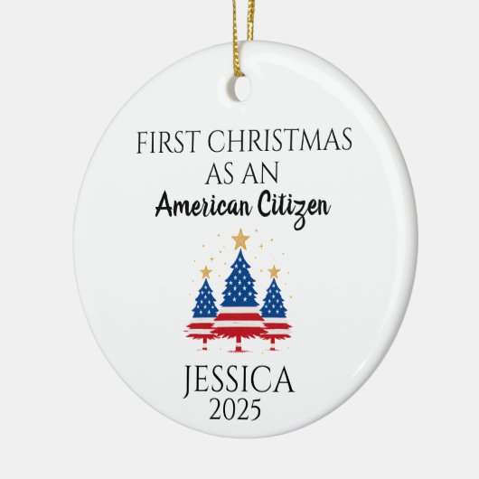 Gepersonaliseerde Amerikaanse burger, Amerikaanse  Keramisch Ornament (Links)