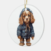 Gepersonaliseerde Amerikaanse Cocker Spaniel Honde Keramisch Ornament (Links)