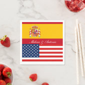 Gepersonaliseerde Amerikaanse en Spaanse vlaggen P Servet (Insitu)