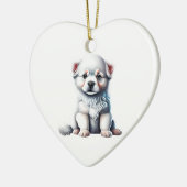 Gepersonaliseerde Amerikaanse Eskimo Dog Puppy Keramisch Ornament (Links)