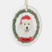 Gepersonaliseerde Amerikaanse Eskimo Dog Samoyed K Keramisch Ornament (Rechts)