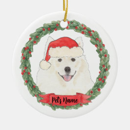Gepersonaliseerde Amerikaanse Eskimo Dog Samoyed K Keramisch Ornament