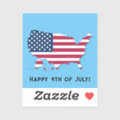 Gepersonaliseerde Amerikaanse kaart en vlag rood w Sticker (Vel)