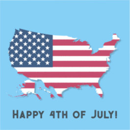 Gepersonaliseerde Amerikaanse kaart en vlag rood w Sticker