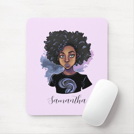 Gepersonaliseerde Amerikaanse mousserende Afrikaan Muismat (Met muis)