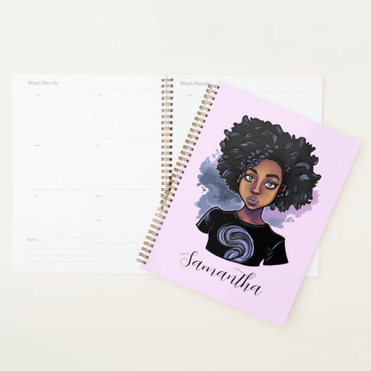 Gepersonaliseerde Amerikaanse mousserende Afrikaan Planner (Display)