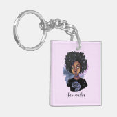 Gepersonaliseerde Amerikaanse mousserende Afrikaan Sleutelhanger (Voorkant Links)