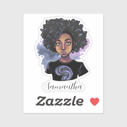 Gepersonaliseerde Amerikaanse mousserende Afrikaan Sticker (Vel)