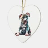 Gepersonaliseerde Amerikaanse Staffordshire Terrie Keramisch Ornament (Links)