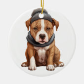 Gepersonaliseerde Amerikaanse Staffordshire Terrie Keramisch Ornament (Voorkant)