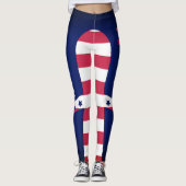Gepersonaliseerde Amerikaanse vlag 4 van juli Leggings (Voorkant)