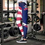Gepersonaliseerde Amerikaanse vlag 4 van juli Leggings<br><div class="desc">Ga uit de menigte met deze eenzame leggings! Gepersonaliseerd met de vlag van jouw naam en de VS, zullen deze leggings je zeker een ware Amerikaan doen voelen. Of u nu bij de gym bent of gewoon bezig bent met het uitvoeren van boodschappen, maak een verklaring met deze unieke en...</div>