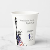 Gepersonaliseerde Amerikaanse vlag 4th van juli Pa Papieren Bekers (Voorkant)