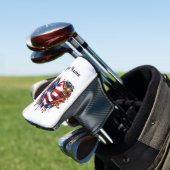 Gepersonaliseerde Amerikaanse vlag hart Golfheadcover (Insitu)