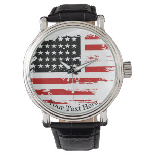 Gepersonaliseerde  Amerikaanse vlag Horloge