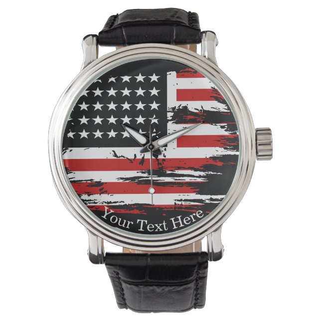 Gepersonaliseerde  Amerikaanse vlag Horloge (Voorkant)