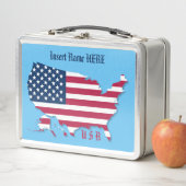 Gepersonaliseerde Amerikaanse vlag, kaart rood wit (In situ)