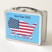 Gepersonaliseerde Amerikaanse vlag, kaart rood wit (Voorkant)