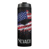 Gepersonaliseerde Amerikaanse vlag lippen Thermosbeker (Voorkant)