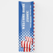 Gepersonaliseerde Amerikaanse vlag militaire banne Spandoek (Verticaal)