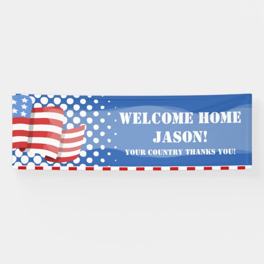 Gepersonaliseerde Amerikaanse vlag militaire banne Spandoek (Horizontaal)