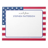 Gepersonaliseerde Amerikaanse vlag Patriottische V Notitieblok (Voorkant)
