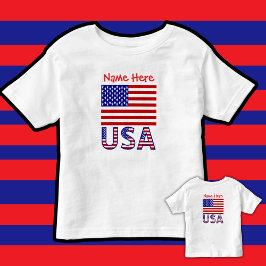 Gepersonaliseerde Amerikaanse vlag rood Kinder Shirts