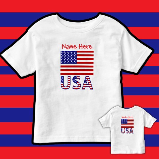 Gepersonaliseerde Amerikaanse vlag rood Kinder Shirts