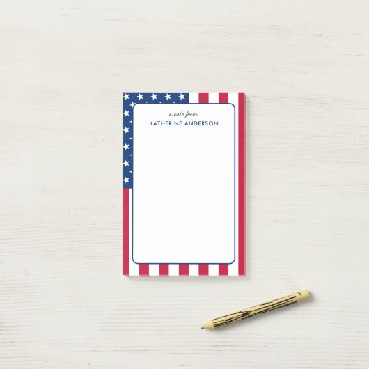 Gepersonaliseerde Amerikaanse vlag USA Post-it® Notes (Op bureau)