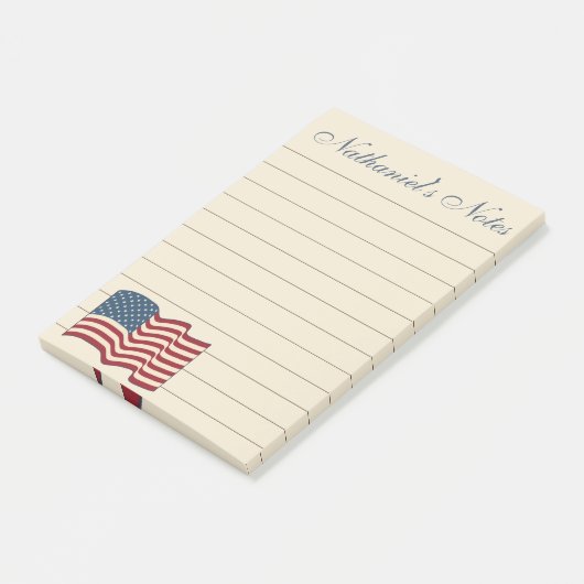 Gepersonaliseerde Amerikaanse vlaggenpost Het merk Post-it® Notes (Schuin)