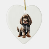 Gepersonaliseerde Amerikaanse Water Spaniel Puppy Keramisch Ornament (Rechts)