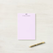 Gepersonaliseerde amper roze + Initialen Post-it® Notes (Op bureau)
