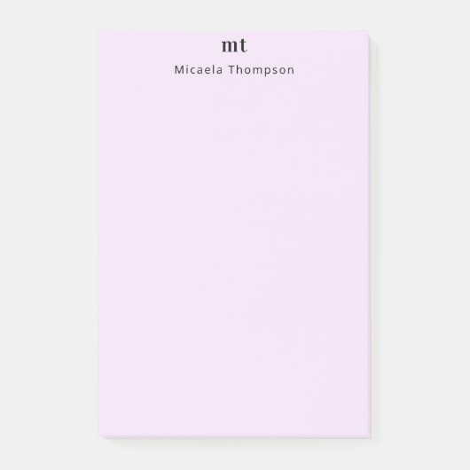 Gepersonaliseerde amper roze + Initialen Post-it® Notes (Voorkant)
