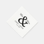 Gepersonaliseerde Ampersand Mr en Mrs Wedding Napk Servet (Hoek)
