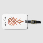 Gepersonaliseerde anananas voor bladgoudfolie van  bagagelabel (Voorkant (horizontaal))