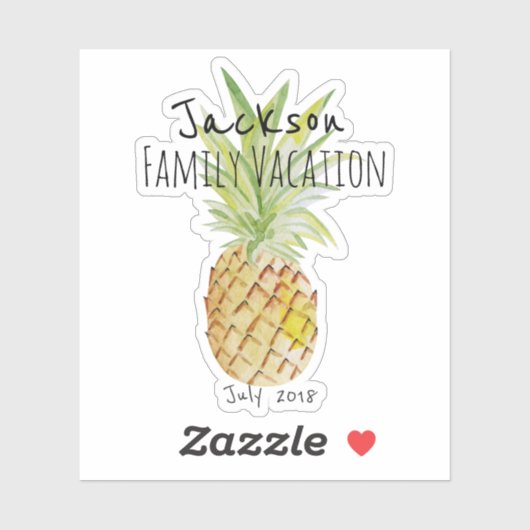 Gepersonaliseerde anananaskruising sticker (Vel)